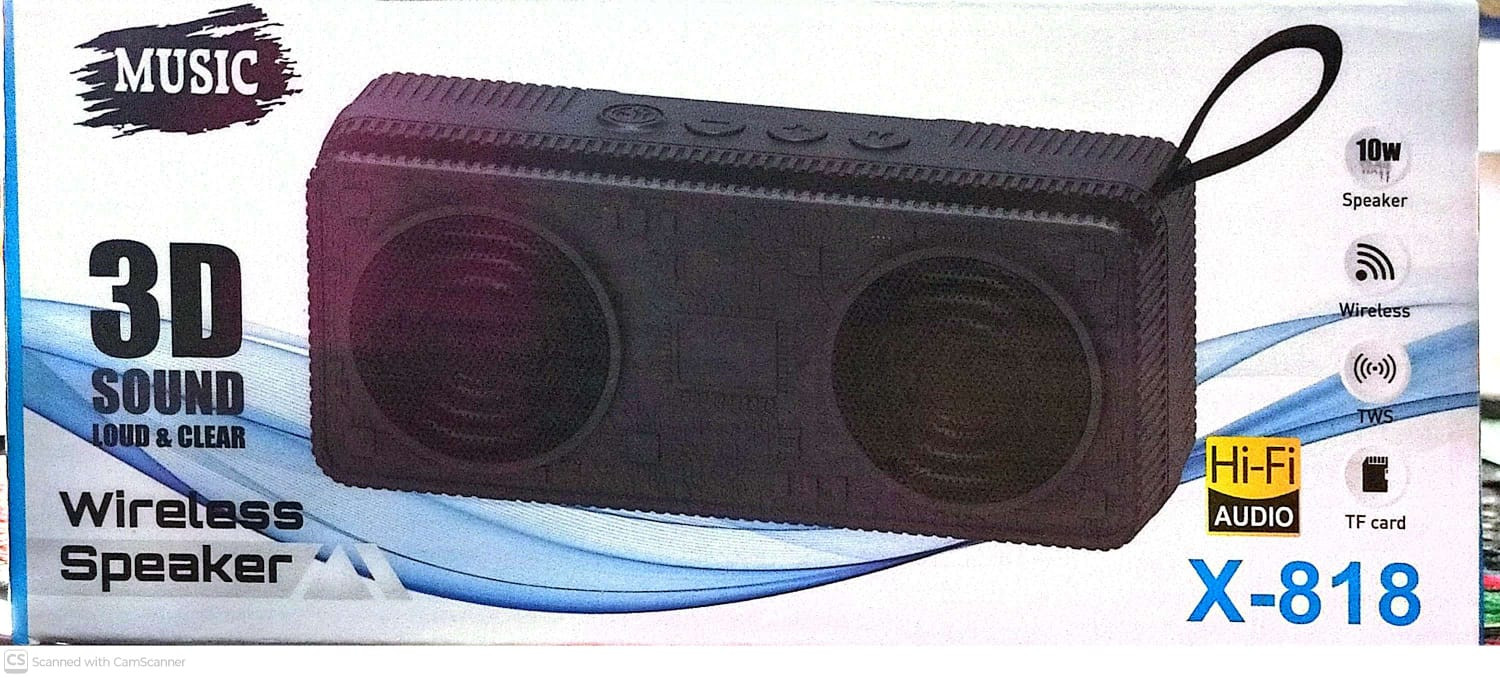 X-818 Outdoor Portable Wireless Blue Tooth Speaker with Dual Speakers,10W Subwoofer,DJ Player Mobile Phone case Holder Radio